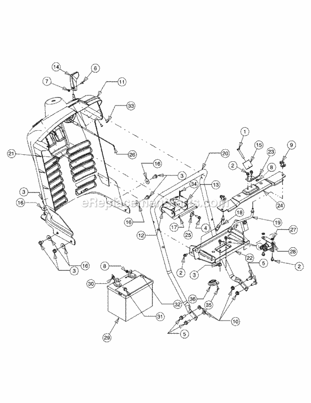 Dash Panel Diagram and Parts List for 1515 13A-201F100 Cub Cadet Lawn Tractor